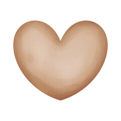 brown watercolor heart