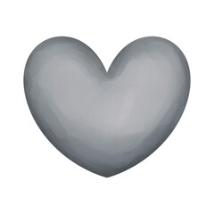 grey watercolor heart