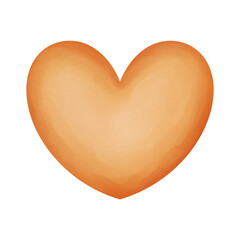 orange watercolor heart