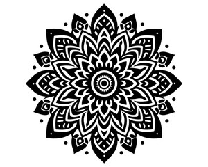  black mandala vector silhouette desing islated on white backgrouudnd