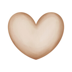 brown watercolor heart