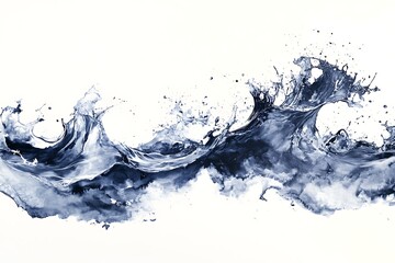 Dramatic Water Splash in Deep Blue Tones
