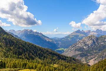 summer mountain panorama in Italian Dolomites
