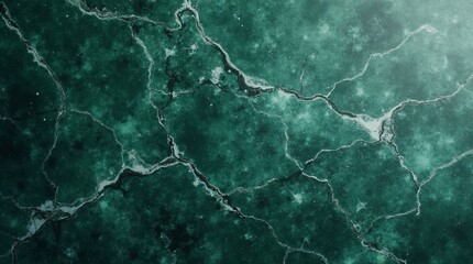 Obraz premium Cracked Green Marble Stone Texture With Natural Patterns.