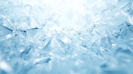 Sparkling ice crystals background, a closeup macro view of frozen winter wonderland