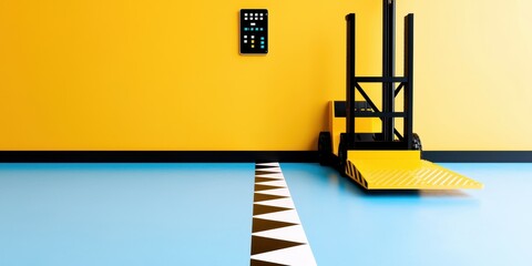 Lifting Equipment Against Bright Wall and Floor