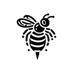 Geometric Bee: Black and White Minimalist Insect Art Design