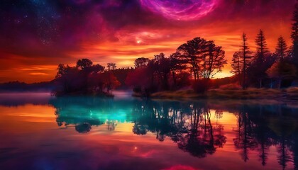Fototapeta premium Cosmic Reflections of a Dreamscape