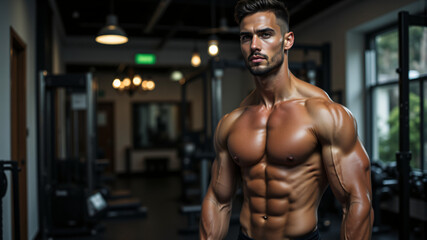 Fitness Enthusiast Showcasing Impressive Physique in Gym