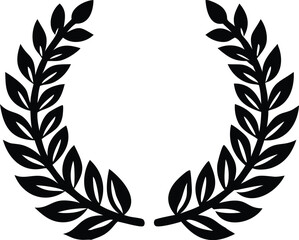 Laurel wreath icon on white background