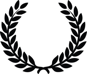 Laurel wreath icon on white background
