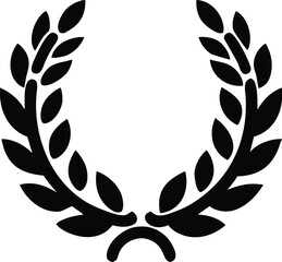 Laurel wreath icon on white background