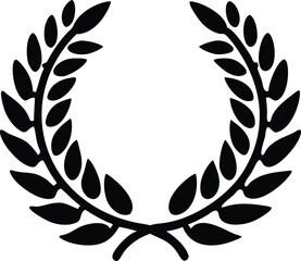 Laurel wreath icon on white background