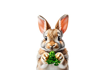 Obraz premium white rabbit in a white shirt on transparent background