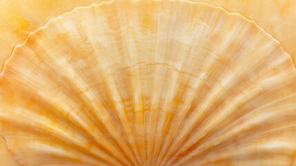 Vibrant yellow backdrop showcases the exquisite details of a single seashell, summer beach photography masterpiece