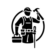 A Silhouette of a Craftsman: A Strong and Symbolic Image Representing the Construction Industry