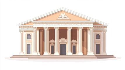 Classic Architectural Design of a Grand Columns Edifice