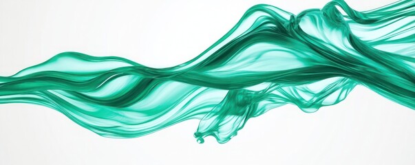 Emerald Green Fluid Swirls Creating a Luxurious Smooth Flow Effect