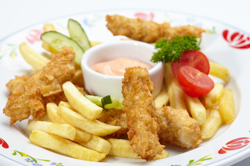 Chicken nuggets with french fries