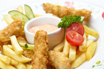 Chicken nuggets with french fries