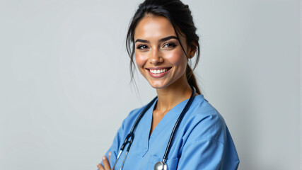 Healthcare Professional Smiling in Scrubs