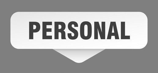 personal sticker. personal sign isolated on gray background