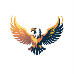 Majestic eagle with fully spread wings, symbolizing strength and freedom. Perfect for logos, branding, and patriotic designs. Transparent background for easy integration