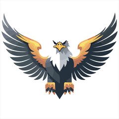 Majestic eagle with fully spread wings, soaring with power and precision. Perfect for logos, branding, and patriotic designs. Transparent background for versatile use