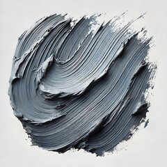 A gray color oil paint stroke on white background 