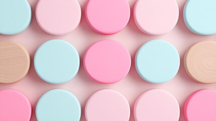 Obraz premium Colorful Round Shapes in Pastel Tones for Artistic Background or Creative Projects