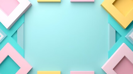 Colorful Square Frames on Soft Blue Background for Creative Art and Design Concepts