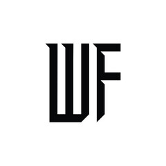 WF monogram logo design letter text name symbol monochrome logotype alphabet character simple logo