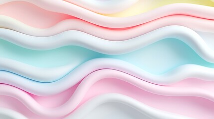 Fototapeta premium Colorful Wavy Patterns in Soft Pastel Tones for Background and Design Use in Creative Projects