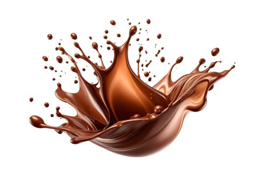 chocolate splash on white background