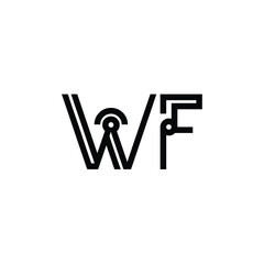 WF monogram logo design letter text name symbol monochrome logotype alphabet character simple logo