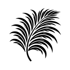 Obraz premium Monochrome Palm Leaf: Minimalist Botanical Wall Art Print. Stylish and elegant black and white tropical leaf design, perfect for home decor.