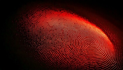 Close-up of a human fingerprint under blue forensic light, revealing intricate ridge patterns and textures, with soft shadows and an empty space
