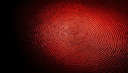 Close-up of a human fingerprint under blue forensic light, revealing intricate ridge patterns and textures, with soft shadows and an empty space