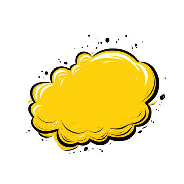sketch style illustration: yellow thinking cloud or mind bubble