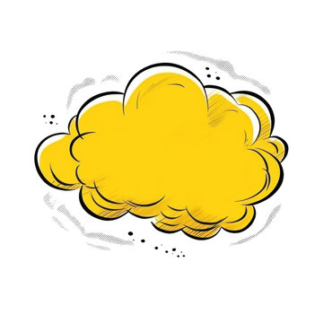 sketch style illustration: yellow thinking cloud or mind bubble