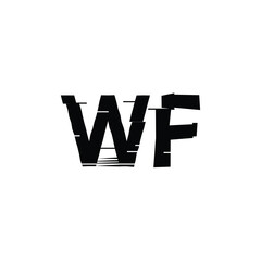 WF monogram logo design letter text name symbol monochrome logotype alphabet character simple logo