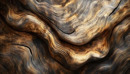 Abstract Wood Grain Texture Showing Swirling Patterns