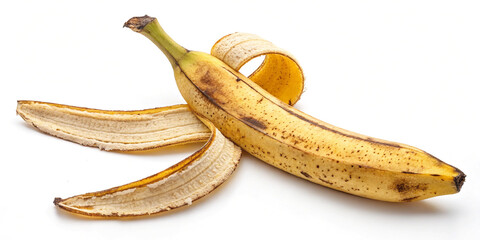 Fresh Banana Peel Isolated on White Background for Culinary Use