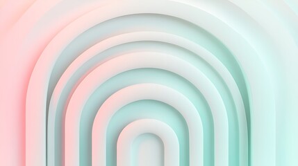 Naklejka premium Soft Pastel Gradient Background with Curved Arches in Modern Minimalist Style for Creative Projects