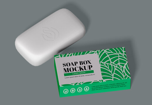 Soap Bar and Box Mockup