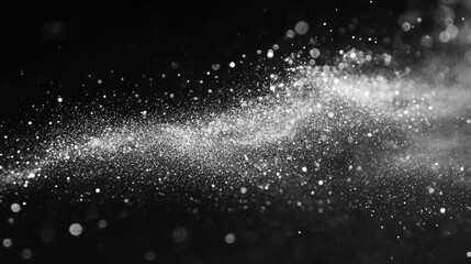 Fototapeta premium Abstract cloud of white powder against black background