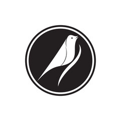 bird stone magpie icon vector illustration template design