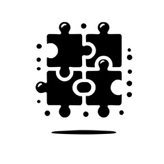 Abstract Puzzle Pieces: A Black and White Jigsaw Challenge. Test your problem-solving skills with this intricate design. Ideal for game lovers and puzzle enthusiasts.