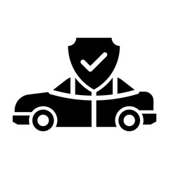 Car Insurance Glyph Icon Design