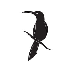 bird stone magpie icon vector illustration template design